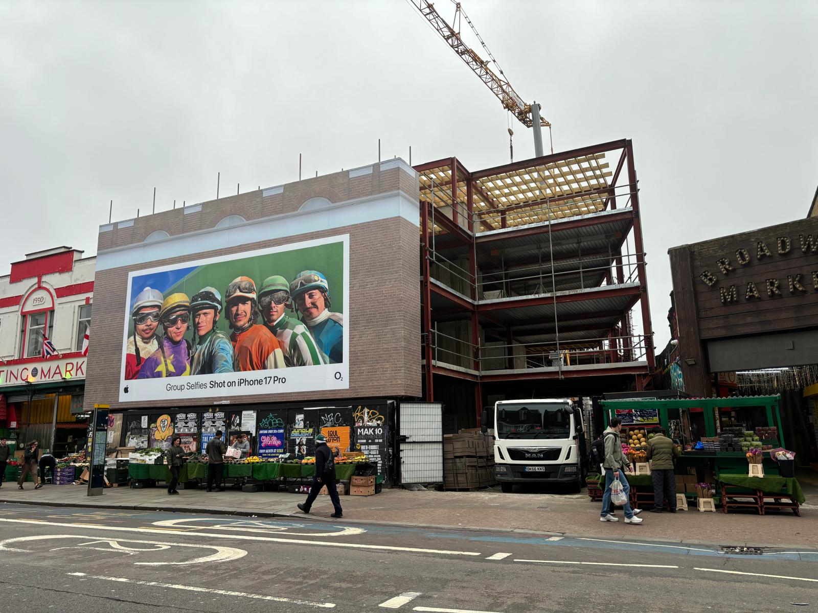 Broadway commercial steel frame with scaffold